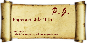 Papesch Júlia névjegykártya